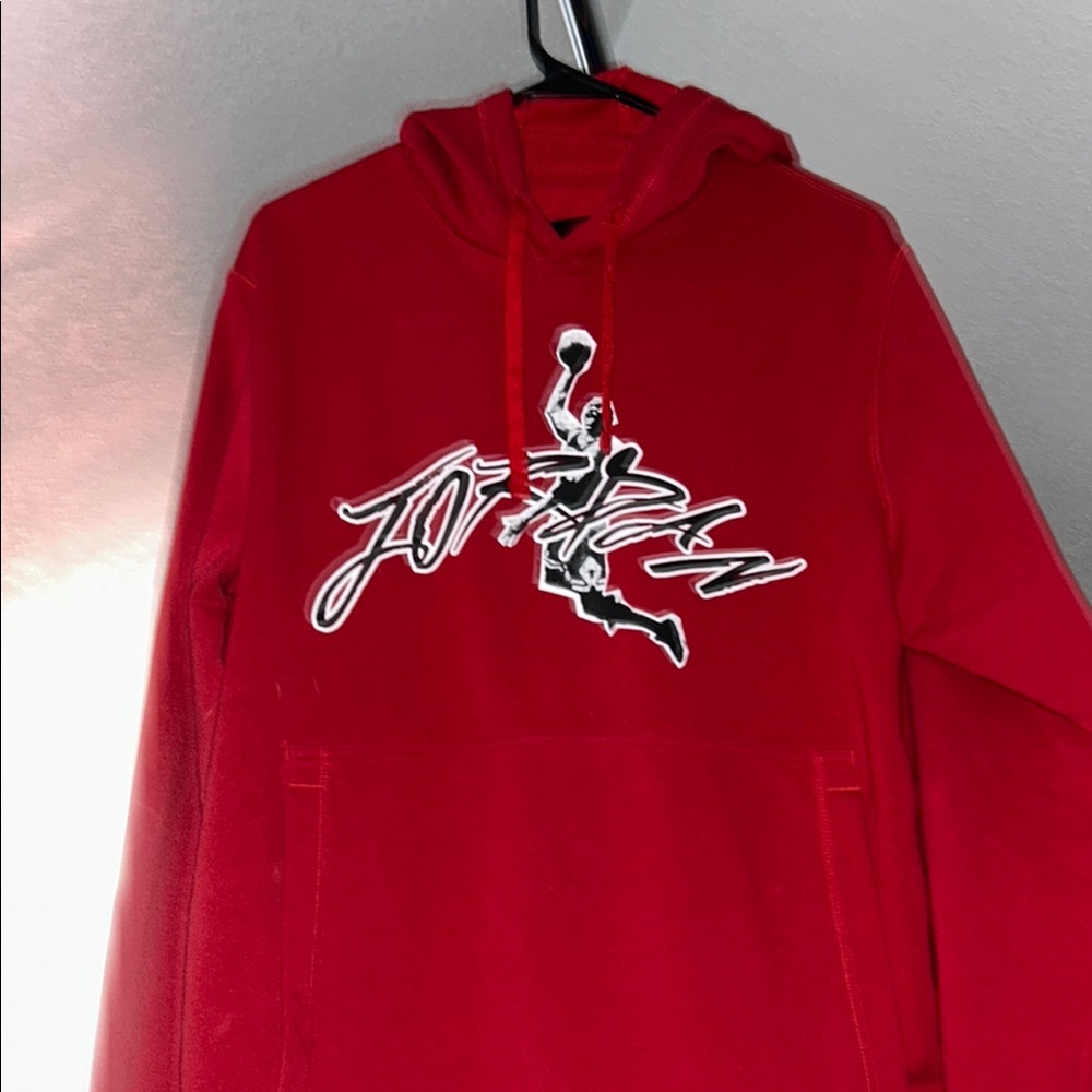 Jordan Red Sweatshirt Hoodie Casual Style
